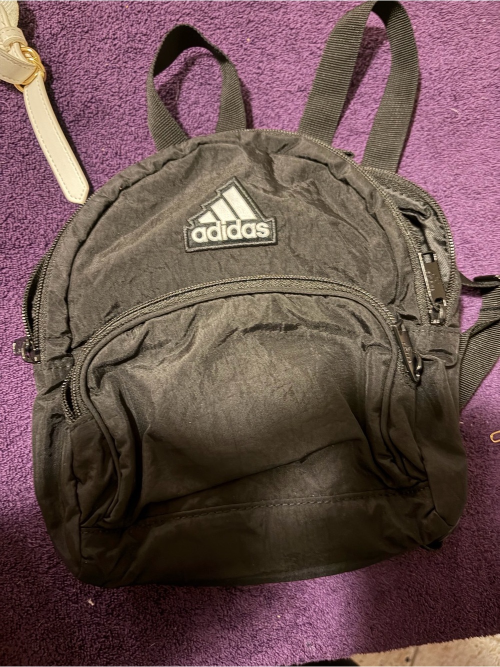 adidas Black Mini Backpack with Logo